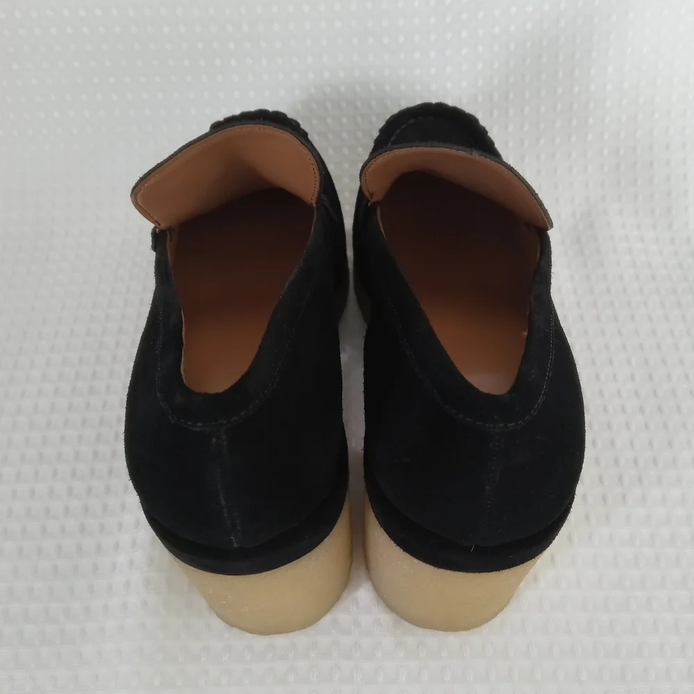 MARC FISHER LTD Women's Black Suede Lina Slip On Platform Loafer Size 10M